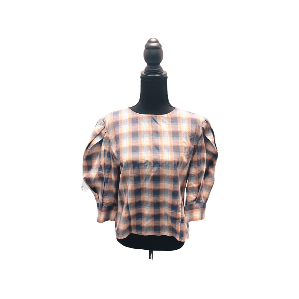 ZARA Plaid Top